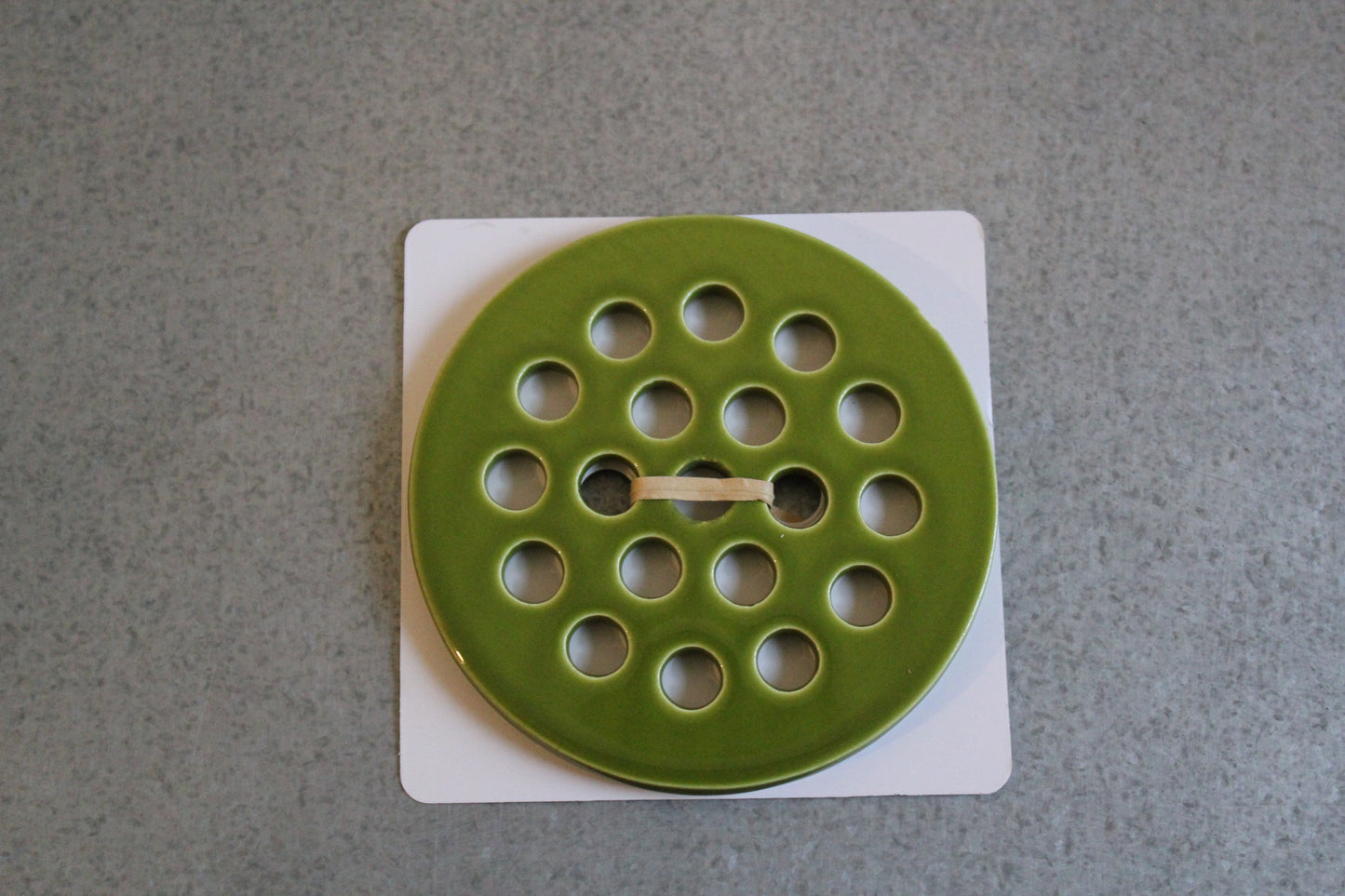 Ceramic Flower Arranging Disc - Green