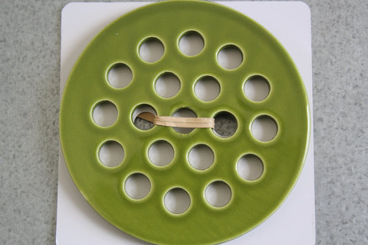 Ceramic Flower Arranging Disc - Green